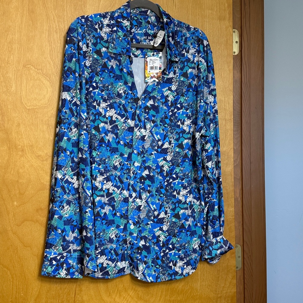 Robert Graham Multicolor Abstract Stretch Shirt